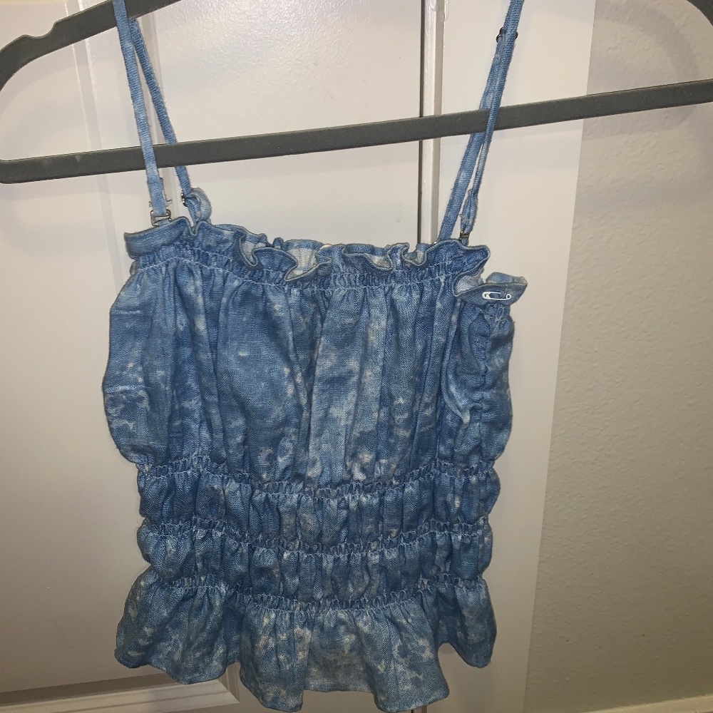 REFORMATION linen tie-dye top